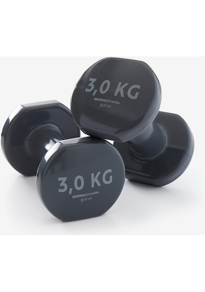 Decathlon Domyos Dambıl - 2 X 3 Kg - Fitness Hafif Antrenman / Pilates Siyah