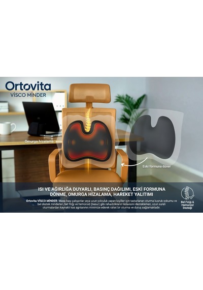 Yeni Nesil Visco Ortopedik Ergonomik Rahat Oturuş Visco Bel,sırt Minderi Veya Yastığı 1