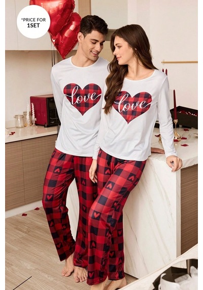 Bella Notte Kırmızı Erkek Ekoseli Çift Pijama Takımı