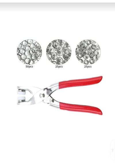 9.5 Mm Metal 50 Çıt Çıt, El Pensesi, Set- Gömlek Ve Bebe Çıtçıt M