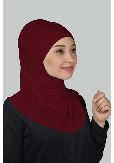 Altobeh İkili Set Pratik Eşarp Hazır Türban ve Hijab Tesettür Bonesi - Bordo