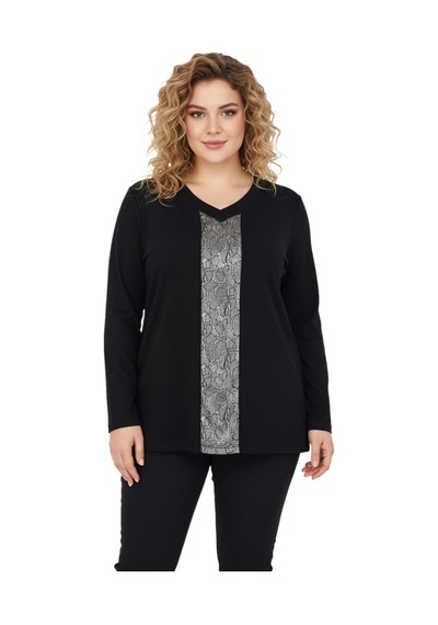 Wearon Kadın Siyah V Yaka Taşlı Bluz Bgl-st05150 Siyah