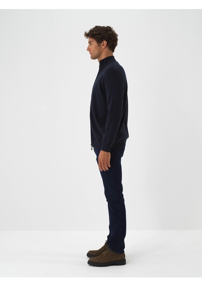 Xint Lacivert Pamuk Dokulu Regular Fit Hırka 801742