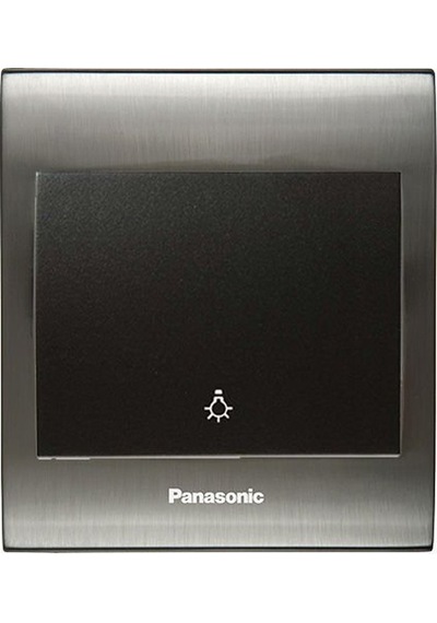 Viko Panasonic Thea Blu Light Anahtar, Çerçeve Inox+beyaz, Kapak Siyah