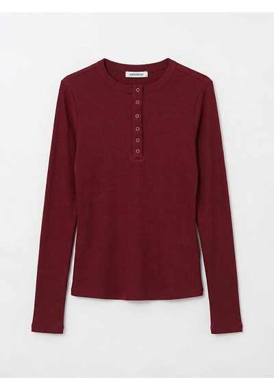 Lcw Everyday Bordo Bisiklet Yaka Fitilli Kadın Body