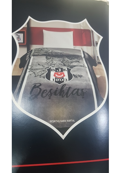Taç Lisanslı Beşiktaş Kara Kartal Tek Kişilik Battaniye Çok Renkli