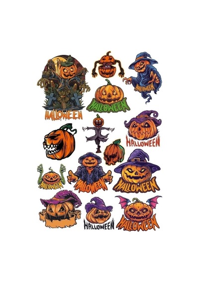 Happy Hallowen Sticker Set 14 Parça Telefon, Tablet, Defter, Laptop Sticker