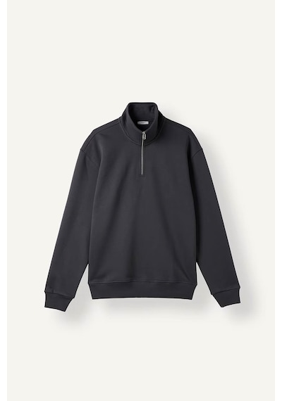 Defacto Yarım Fermuarlı Basic Antrasit Erkek Sweatshirt X7405az/ar9
