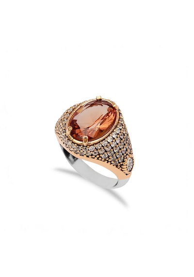 925 Ayar Gümüş Oval Zultanit Taşlı Otantik Yüzük Bronz