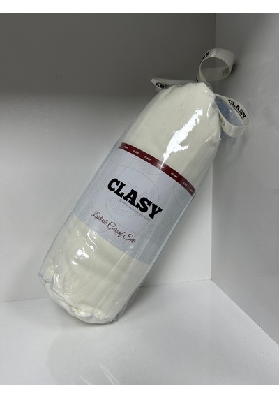Clasy Ranforce Lastikli Çarşaf Seti Tek Kişilik Fitilli Çizgili Beyaz Çok Renkli