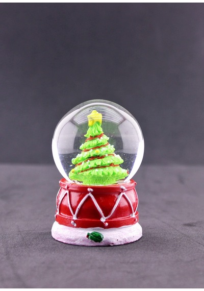 2026 Yılbaşı Noel Süslü Çam Ağacı Temalı Mini Boy Işıklı Kar Küresi 6.5 Cm A