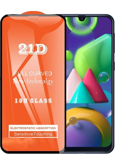 Samsung Uyumlu M21 Ekran Koruyucu 21D Tam Kaplayan Kavisli