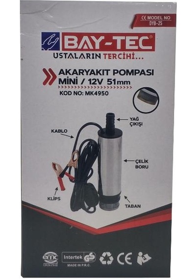 Bay-tec Akaryakıt Dalgıç Pompası Mini / 12v 51 Mm