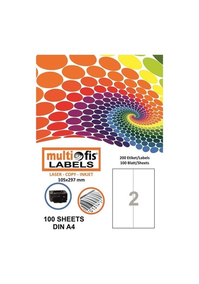 Multiofis 105X297 MM Laser Etiket 5297