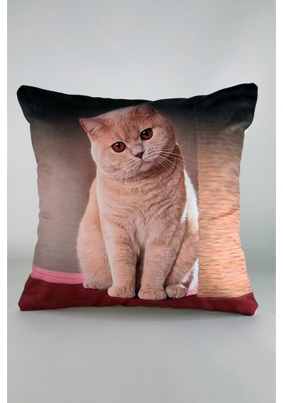Mrs.Gugar Kedi Desenli Kırlent Kılıfı -119