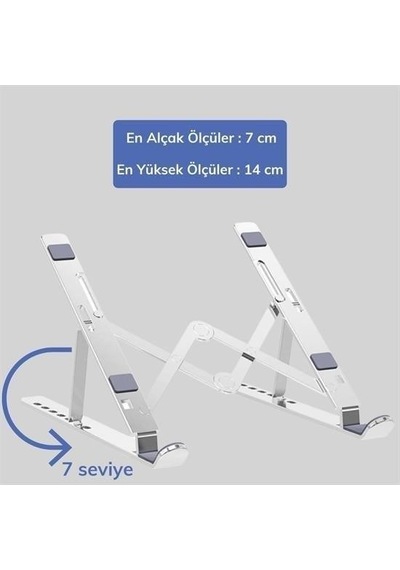 M M Ayarlanabilir Dizüstü Destek Tabanı Tamamen Katlanabilir Taşınabilir Laptop Yükseltici