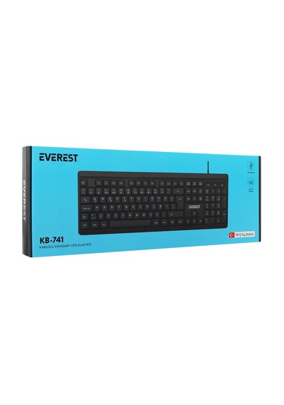 Everest Kb-741q Siyah-gri Usb 2 Metre Bakır Kablolu Usb Q Klavye