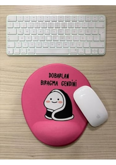 Dobarlan Bıragma Gendini Baskılı Bilek Destekli Oval Mouse Pad Pembe