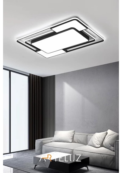 Dikdörtgen Model Modern Plafonyer Avize 90x60 Cm Çok Renkli