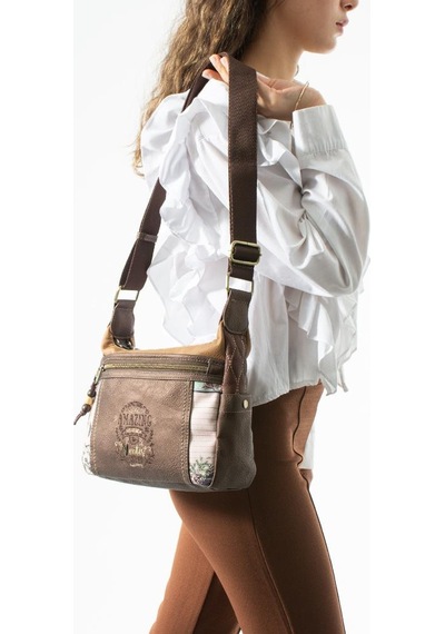 Baginn Amazing Ventis Kadın Postacı Çanta Retro Vegan Deri 27 18 Cm Suni Deri Omuz Çantası Çok Cepli Kahverengi