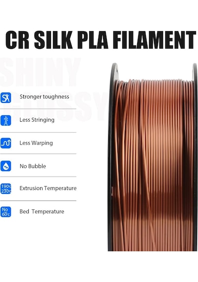 Creality Cr-silk Pla 1,75mm 3d Baskı Filament 1kg - Kırmızı Bakır - Urhanshop Gönderimli