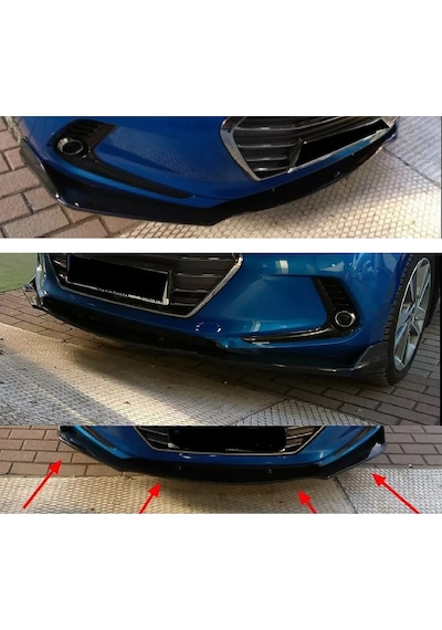 Hyundai Elantra Gri Renkli Ön Lip 4 Prç P.siyah Abs