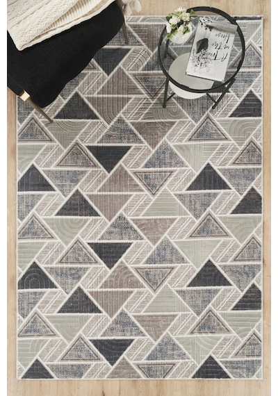 Villadia Home Textile Modern Desen Baskılı Kaymaz Taban Elit Şık Dört Mevsim Yıkanabilir Halı Yolluk Oturma Salon Odası Mavi