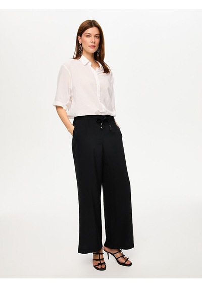 Wide Leg Fit Modallı Beli Lastikli Pantolon S26pnt029 Us26pnt02910 Siyah
