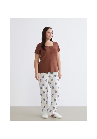 Lcw Dream Ekru Desenli Kadın Pijama Takımı