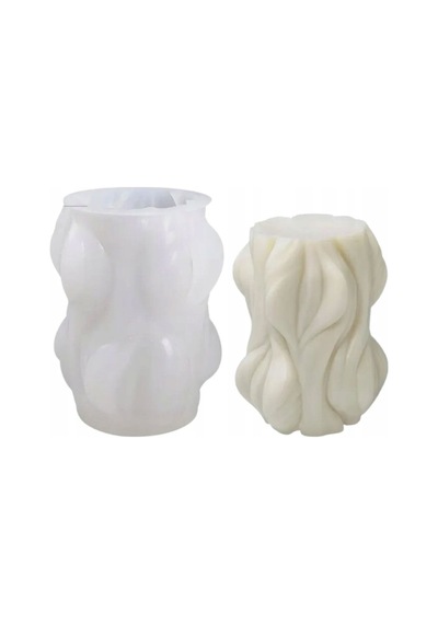 Silikon Büyük Dalga Mum Kalıbı Sütun Mum Kalıbı 9.1x7.3 Cm
