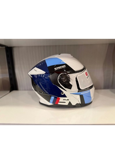 Shiro Discover Spower Kask Parlak Beyaz - Mavi