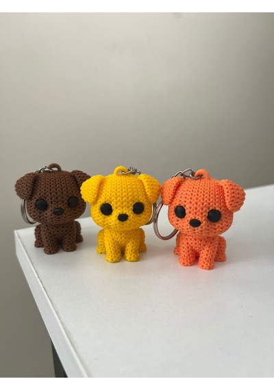 Reborn 3d Köpek Anahtarlık 1 Adet Turuncu