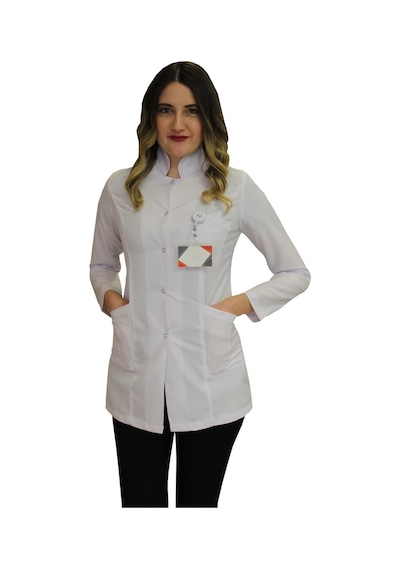 Hakim Yaka Kadın Ceket Boy - Uzun Kol Doktor Önlüğü Eczacı Önlük (508904487)