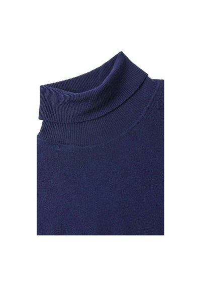 Benetton Erk Boğazlı Merino Kazak- Lacivert