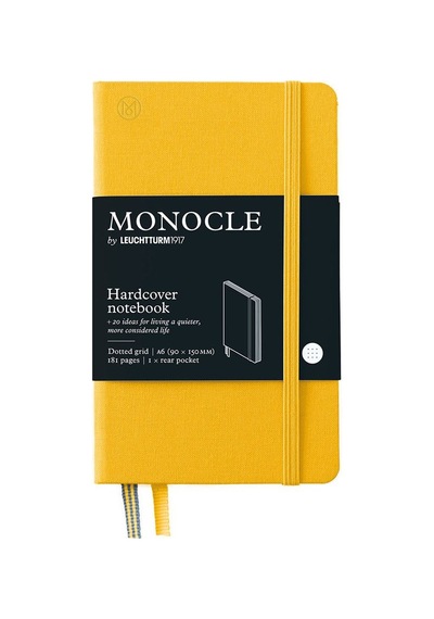 Leuchtturm1917 Monocle Serisi, Cep Boy A6 , Sert Kapak, 192 Numaralandırılmış Noktalı Sayfa, Sarı