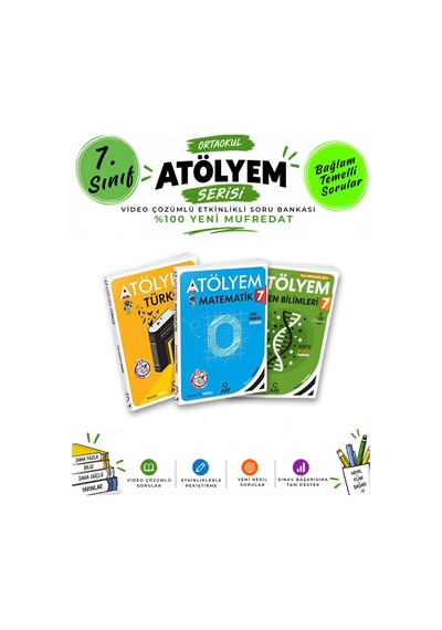 Arı Yayıncılık 7. Sınıf Türkçe-matematik-fen Bilimleri Atölyem Soru Bankası Seti