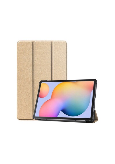 Zore Galaxy Tab S7 Plus T970 Uyumlu Smart Cover Standlı 1-1 Kılıf-gold
