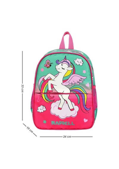 Lexroo Pembe Unicorn Desenli Anaokulu Kreş Sırt Çantası, 24x33x10 Cm, Çok Renkli