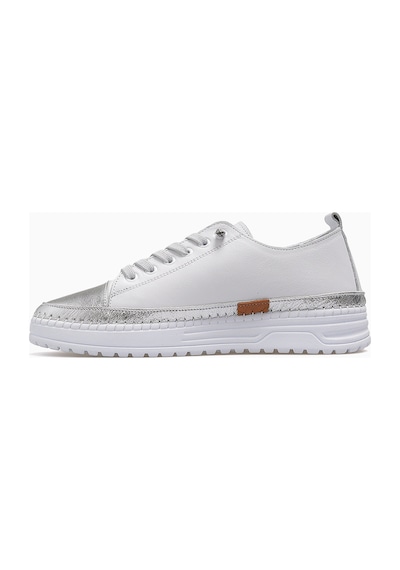 Venüs Kadın Deri Deri Sneaker Ayakkabı 26y 26150001y Beyaz/gümüş Beyaz - Gümüş