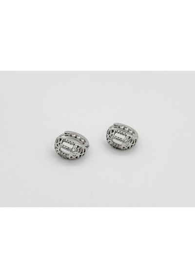 White Gold Plated Rico Hoop Küpe Silver