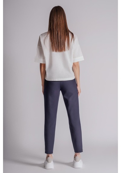 Braccas Kadın Yandan Cepli Arka Cep Fleto Beli Lastikli Ve Pilili Slim Fit Pantolon Lacivert Lacivert Braccas Kadın Yandan Cepli Arka Cep Fleto Beli Lastikli Ve Pilili Slim Fit Pantolon Lacivert Lacivert