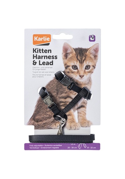 Karlıe - 379 - Kedi Göğüs Tasması - Kmrsfres - Siyah 120