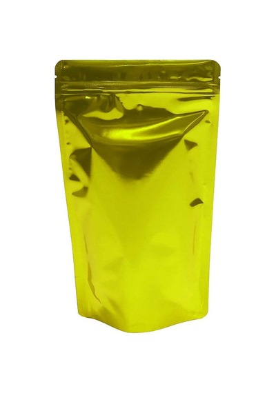 Packtory Sarı Metalize Kilitli Doypack Ambalaj 16X27+4 cm. 500 Gr. -50 Adet