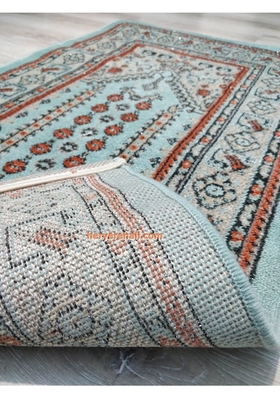 Halı Sarayı Asya Namazlık Seccade Ince 10503Y7Yeşil Sim 65x115 CM
