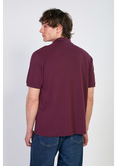 Barrels And Oıl Erkek Polo Yaka Pike T-shirt - Vişne Vişne