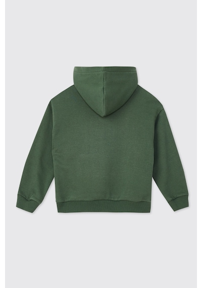 Panço Kız Çocuk Kapüşonlu Yeşil Sweatshirt