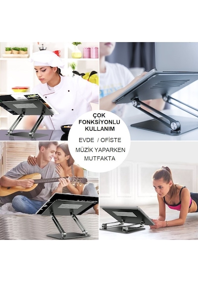 Triline Full Alüminyum Ayarlanabilir Apple Uyumlu MacBook Laptop Standı 10-17