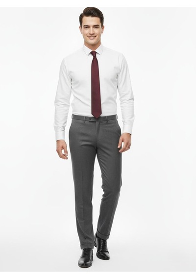 Presto Erkek Slim Fit Armürlü Pantolon Kahve 3186-400 Kahverengi