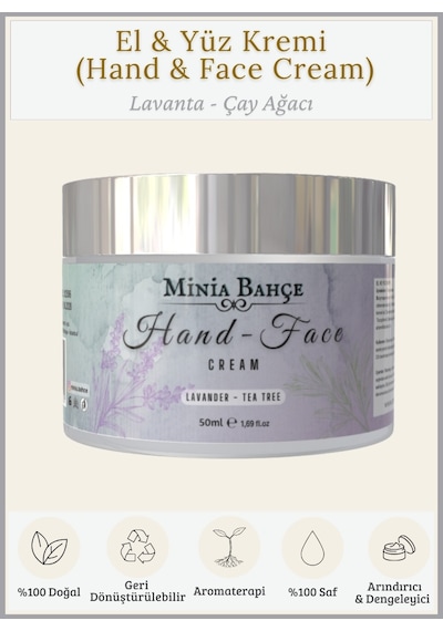 Minia Bahçe Lavanta & Çay Ağacı Yağı Besleyici El ve Yüz Kremi 50 ML