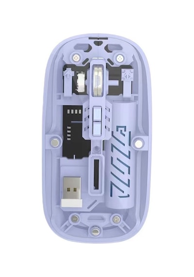Şeffaf Ultra Hassas Kablosuz Şarjlı Mouse 9 Farklı Renk Dpı Ayarı 100 Saat Üzeri Şarj Süresi Mor 001